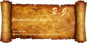 Roskovics Judit névjegykártya